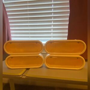 Clear Display Cases for Figures - Set of 4 in Cream - Comes As Is - GUC
